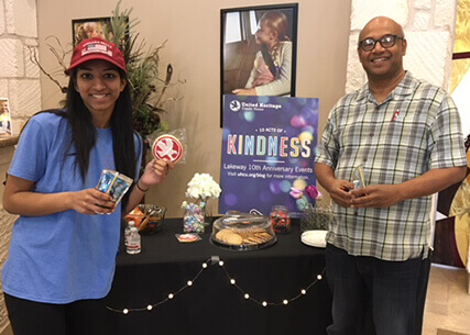 Photo of UHCU members with free cookies at Lakeway branch