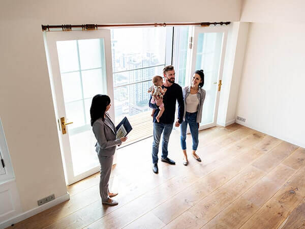 realtor with family in home