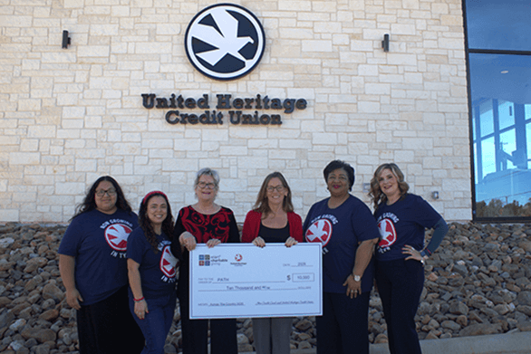 United Heritage Credit Union and Elan Financial Services Donate $20,000 to PATH Through National Charitable Giving Program
