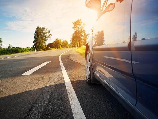 car driving on road