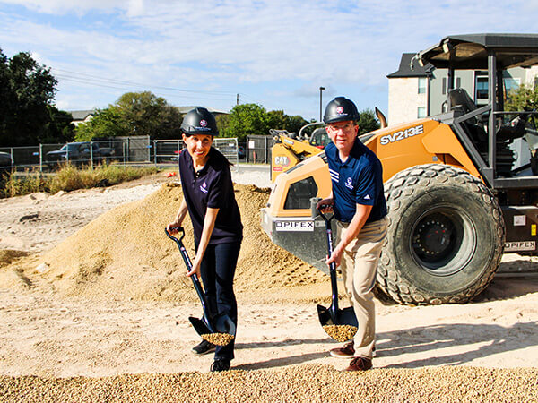 UHCU CEO and Board Member at Parmer Branch construction site