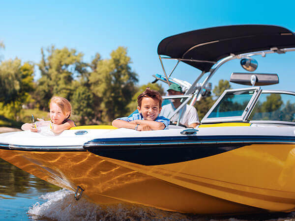 Image of family in a boat