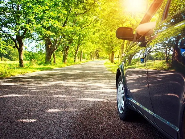 car driving on road