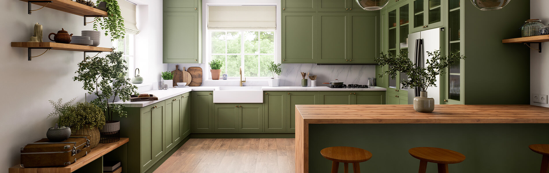 Updated kitchen with light