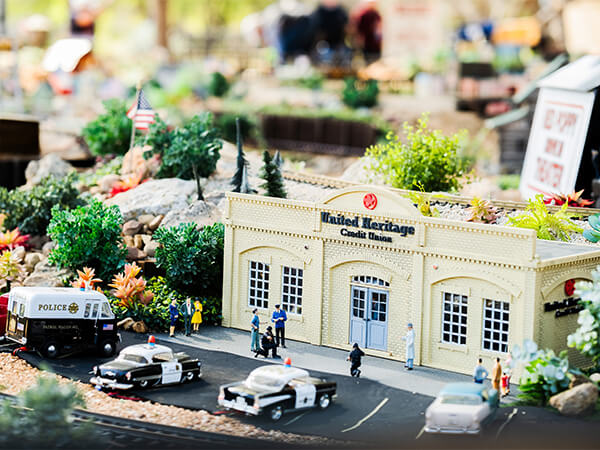 wide angle shot of Red Poppy railroad