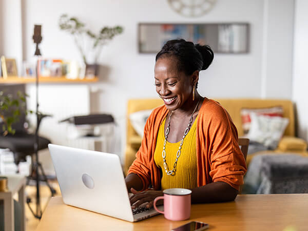 woman on computer