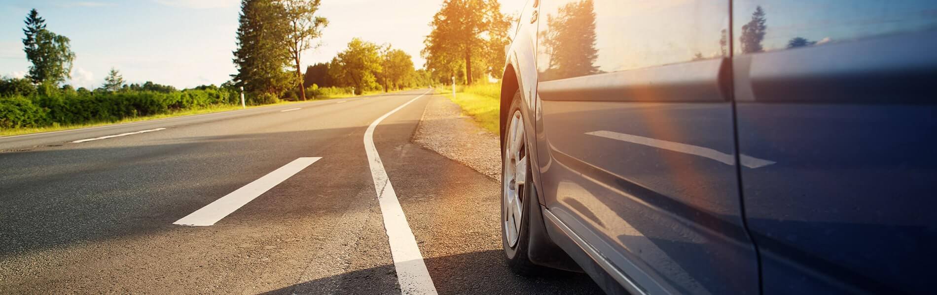 car driving on road