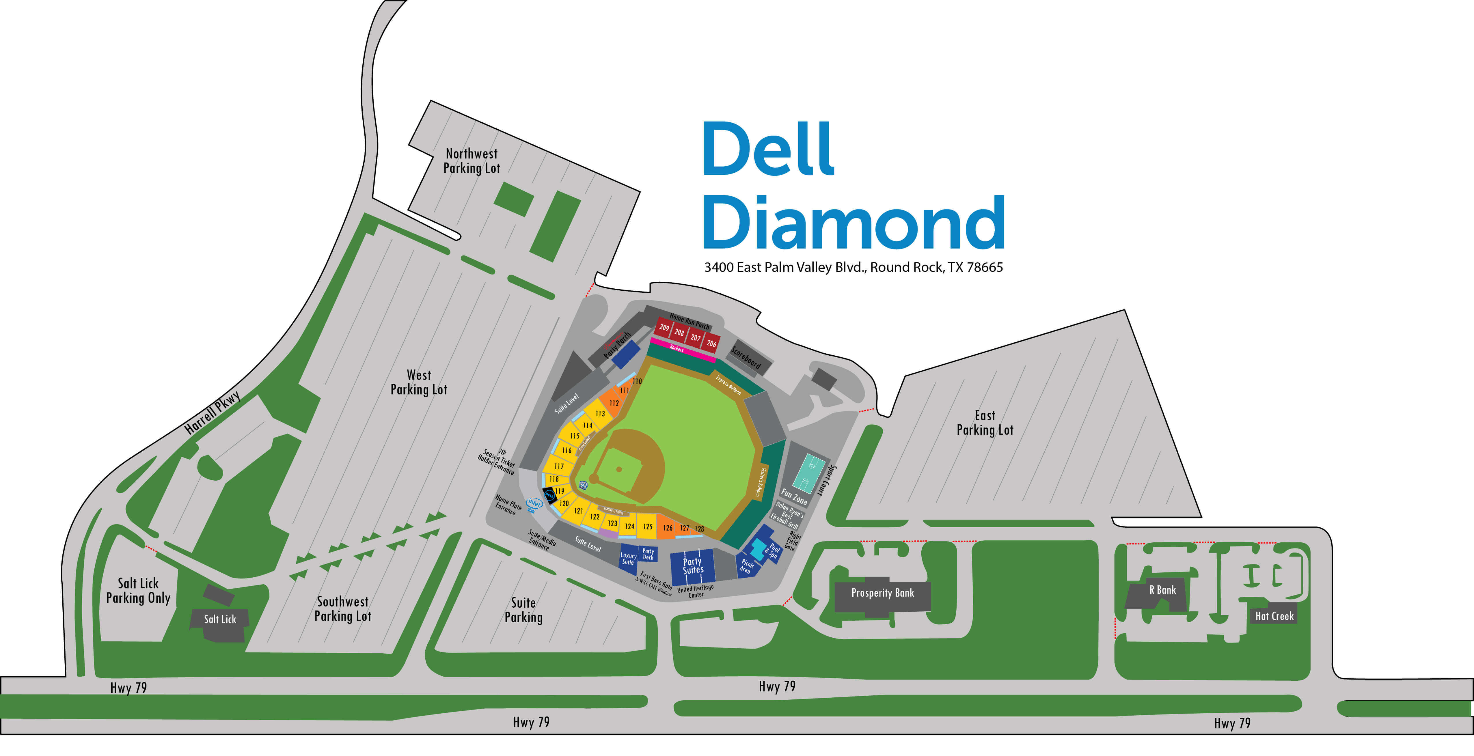 Dell Diamond Map