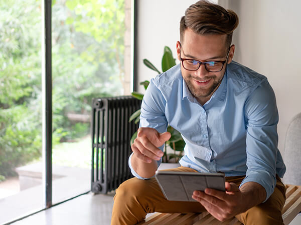 Man on tablet