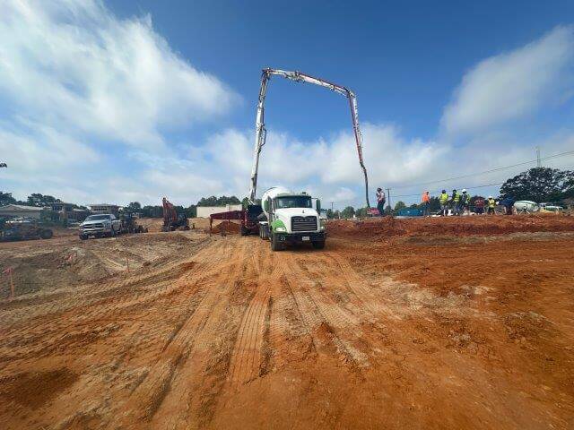 Concrete slab at new UHCU location