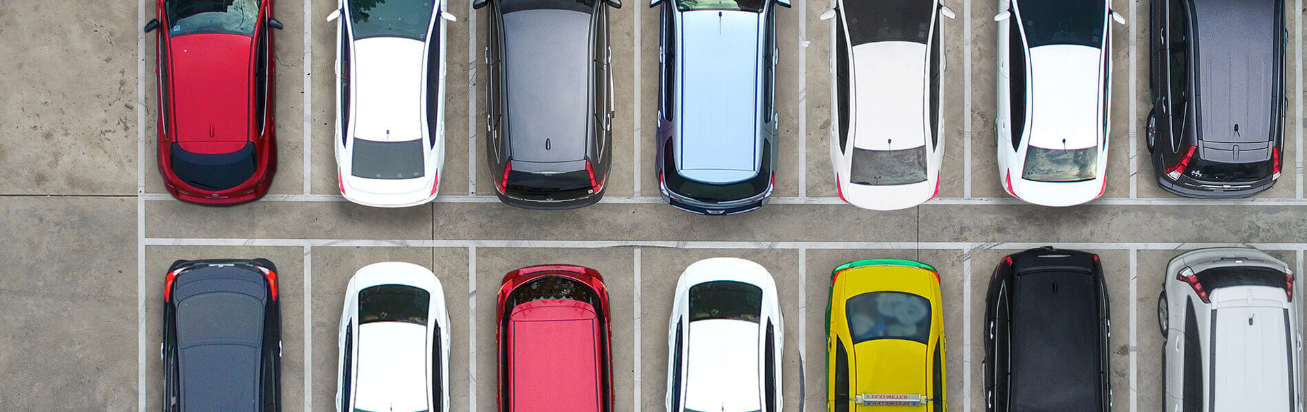 Aerial view of car lot