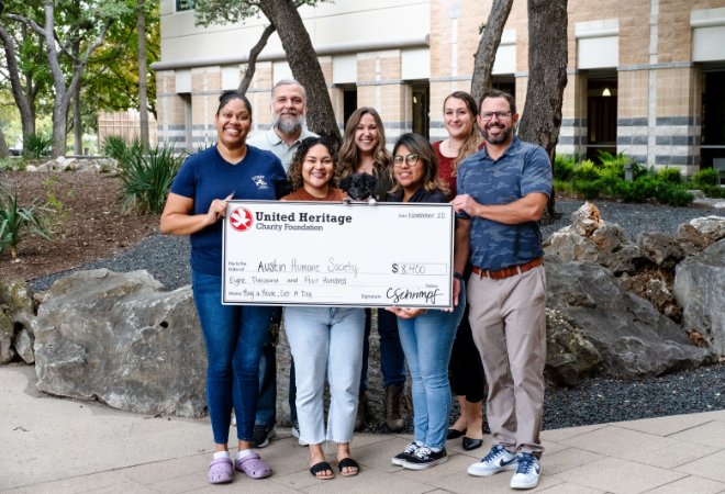 United Heritage Credit Union Donates $8,400 to the Austin Humane Society Through “Buy a House, Get a Puppy” Campaign