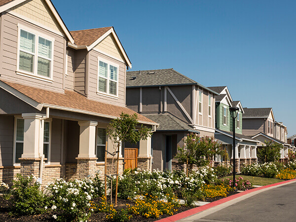 Photo of neighborhood street with homes