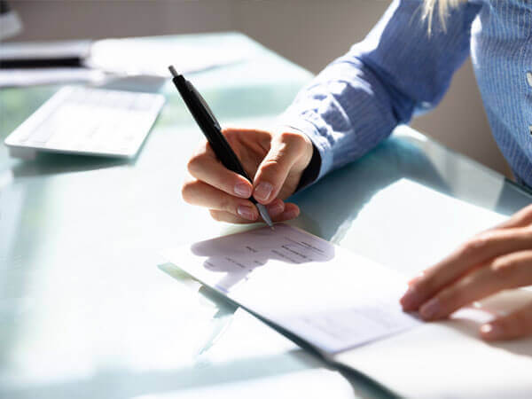 person signing documents